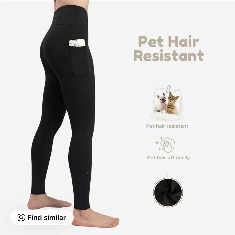 High-Waisted Black Leggings with Pocket